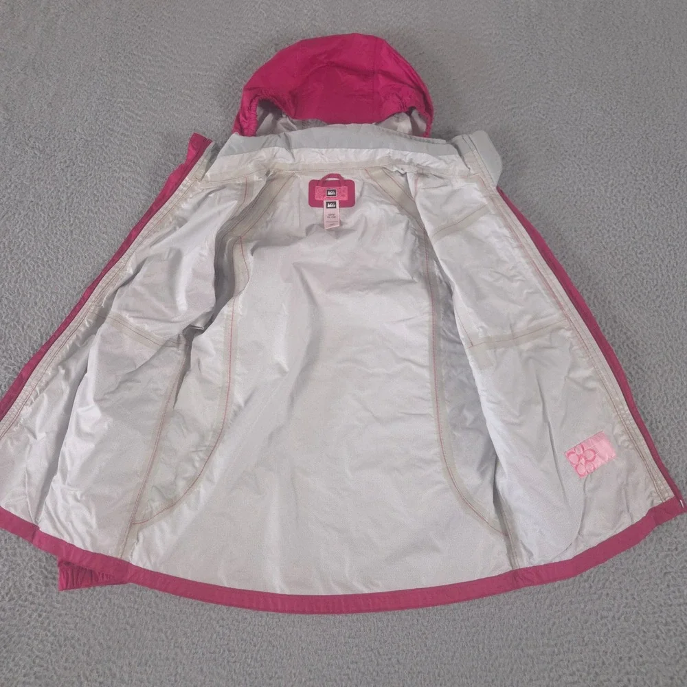 REI Jacket Girls XL 18 Hooded Rain Outdoor Windbreaker Nylon Zip Up Taped Seams